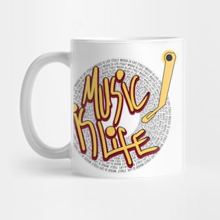 music is life gramophone themed design Mug